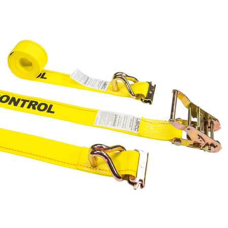 US CARGO CONTROL 2'' X 12' Yellow E-Track Straps w/Spring E-Fittings and Wire Hooks 5312SEFWH-Y
